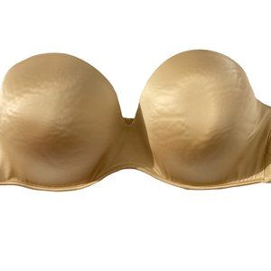 Cacique Intimates Strapless Padded Women's Size 44C Bra Underwire Beige